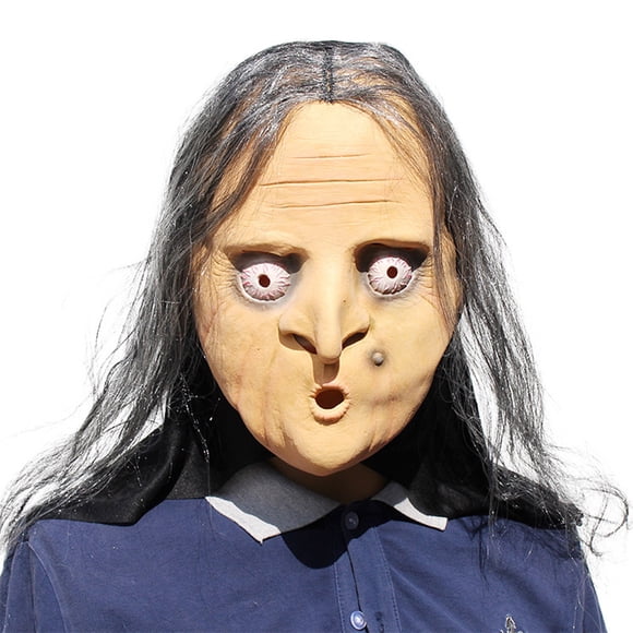 Máscara de látex de bruja de terror para fiesta de disfraces de carnaval de Halloween