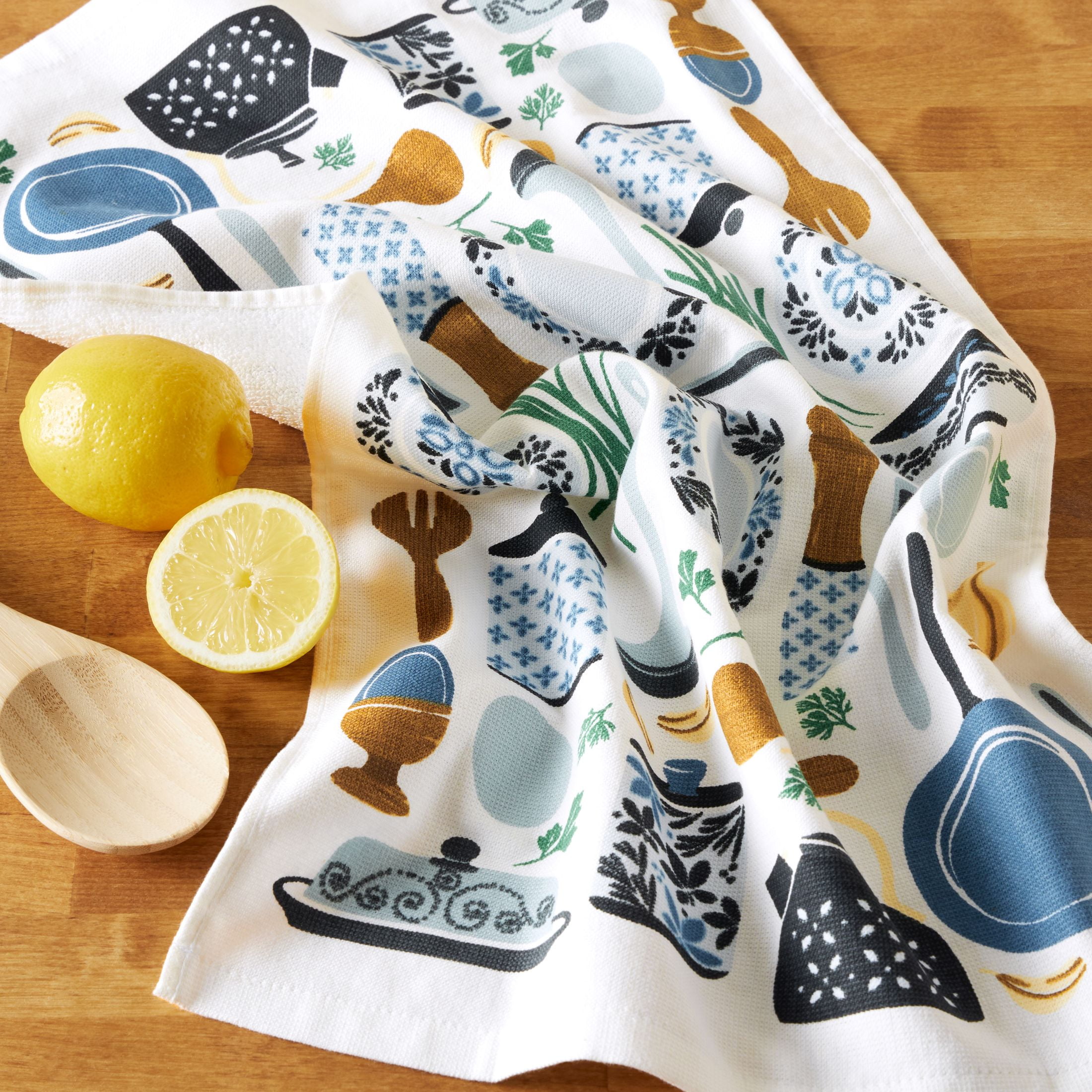 (3 pack) Mainstays Printed Cotton Kitchen Towel, Kitchen Utensils, 15 in x 25 in, 1 Piece