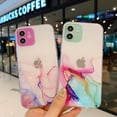 thumbnail image 2 of Funda de teléfono transparente marmoleada para IPhone X XS XR 11 12 13 Mini Pro Max SE 2020 6S 7 8 Plus, funda trasera de protección circular de Color Tan Jianjun unisex, 2 of 2