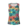 thumbnail image 3 of Picia Hawaii Palms Pattern Women's Workout Tank Top,Breathable Activewear,Slim Fit Athletic Top,Versatile Workout Moisture-wicking top-X-Large, 3 of 9