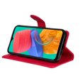 thumbnail image 3 of Compatible with Samsung Galaxy M33 5G Case Premium Leather Cover with Cash Card Slots Soft TPU Back Cover Magnetic Flip Leather Wallet Case - Red, 3 of 5