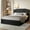 Black, variant on Gewnee Queen Size Velvet Modern Bed Frame with Deep Button Anna Diamond Upholstered Platform Tufted Headboard,