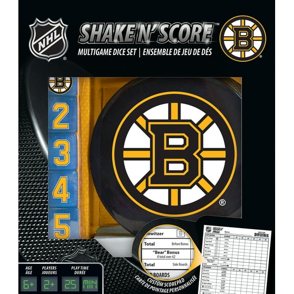 MasterPieces Officially Licensed NHL Boston Bruins Shake N' Score Dice Game for Age 6 and Up