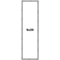 9x39 Frame Silver Grey Distressed Solid Wood Picture Frame | 0.75 Inch Moulding Width | Interior