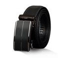 thumbnail image 1 of Cinturón de vestir de trinquete deslizante de cuero para hombres con hebilla automática para regalo del día del padre para papá abuelo, Black-130cm sincero electrónico, 1 of 6