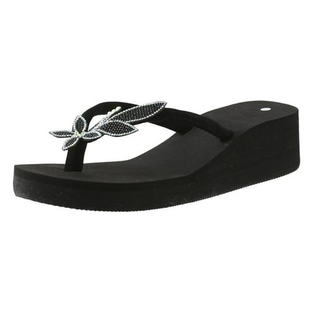 

Women Slippers Summer New Pattern Fashion Pintoed Wedge Heel Comfortable Lightweight Beach Sandals