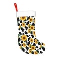 thumbnail image 2 of Balery Cute Cow Print Sunflower A Pattern Christmas Stockings with Initials, 18" Large Knit Christmas Stocking,Xmas Stocking for Kids, Holiday and Family Stocking, 2 of 7