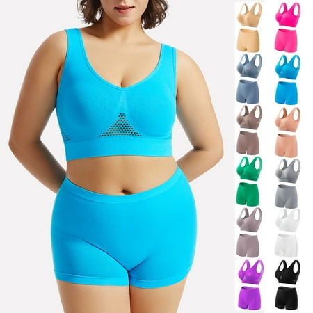 Up to 50% off Fashion  Major Deals  Bra And Panty Sets for Women Comfy  Workout Outfits for Women 2 Piece Seamless Ribbed High Waist Leggings with Sports Bra Exercise Set  Pink  S