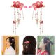 thumbnail image 2 of Borlas Pinzas para el cabello Diseño de flores Pinzas para el cabello Estilo antiguo Flor Borla Horquilla Wild Hanfu Accesorios (Rojo), 2 of 7