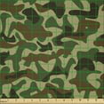 thumbnail image 2 of Ambesonne Camouflage Fabric by the Yard Microfiber, Hunter in Forest, 2 Yards, Green Brown Khaki, 2 of 2