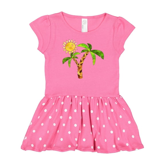Inktastic Palm Trees with Cute Smiling Sun Gift Baby Girl Dress