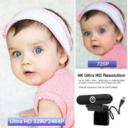 ZIQIAN 4K/8MP HD Webcam - Desk Top Camera/Gaming PC Camera/Pro Streaming Web Camera/ Xbox Camera/Webcam with Microphone with Privacy Cover and Tripod-Black