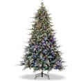 thumbnail image 1 of 12ft classic green auto-spread tips pvc branches pencil christmas tree con realistic lighting, space-saving, easy installation, y festive atmosphere creation (2035 tips, green), 1 of 7