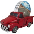 thumbnail image 3 of DWK Vintage Red Pickup Truck Coaster Holder with Decorative Drink Coasters ( 5 Piece Set) - 6", 3 of 6