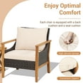 thumbnail image 6 of Costway 3PCS Patio Wicker Furniture Set Cushioned Armchairs with 2-Tier Side Table Balcony, 6 of 10