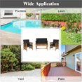 thumbnail image 3 of Topbuy 4PCS Patio Acacia Wood Sofa Set Conversation Couch Coffee Table with Cushions Black, 3 of 9