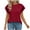 026 Red, variant on Fanxing Ruffles Short Sleeve Tshirts for Women 2025 Summer Tops Fashion Solid Color Tees Shirts Gray,M