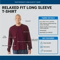 thumbnail image 4 of BELLA + CANVAS Heavyweight Long Sleeve T-Shirts,100% Ring-spun Cotton Crewneck Tee Shirts for Men (Dark Grey+Athletic Heather 2 Pack, S), 4 of 8