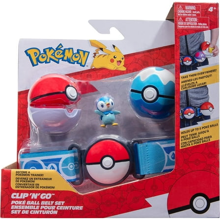 Pokemon Clip 'N' Go Poke Ball & Dive Ball Belt Set, Piplup