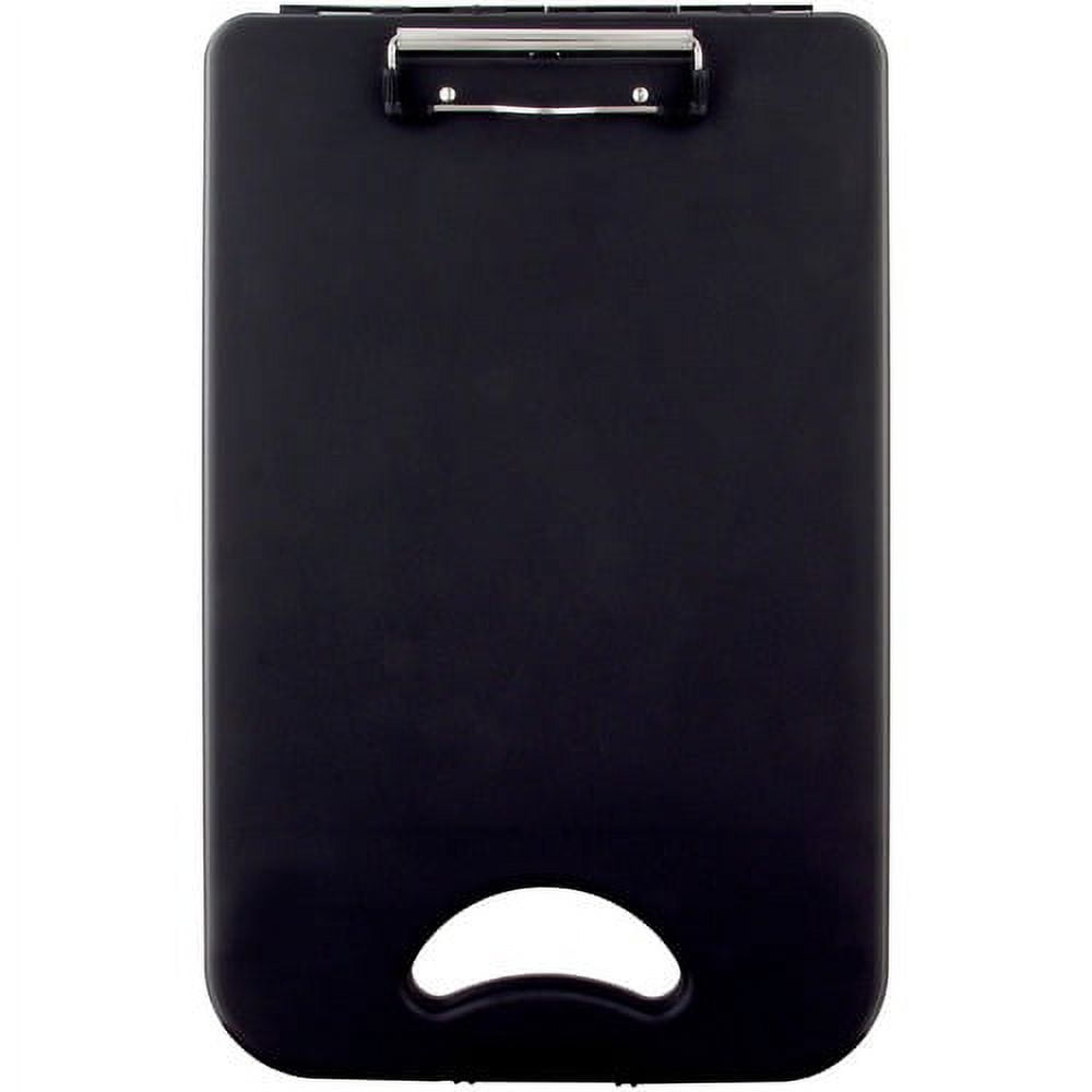 Saunders Deskmate II Portable Desktop 0.50" Clip Capacity - Stationary - Bottom Opening - 10" x 16" - Low-profile - Polypropylene - Black - 1 / Each