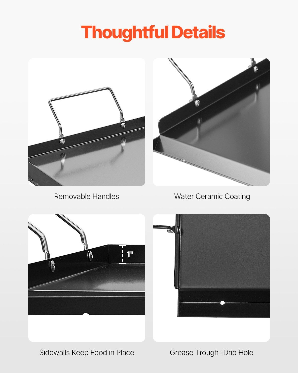 Professional Flat Top Grill Griddle, 32x14 Inch Heavy Duty Carbon Steel, Fits Gas Grills and Camp Stoves
