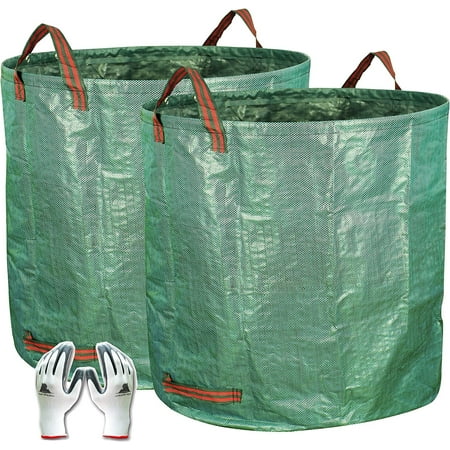 Garden 2-Pack 132 Gallons Reusable Yard Waste Bags, Heavy Duty Gardening Bags for Yard, Pool, Trash, Grass, Debris, Weeds