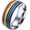 silver, variant on Homosexuality Stainless Steel Retro Rainbow Ring for Womens and Mens