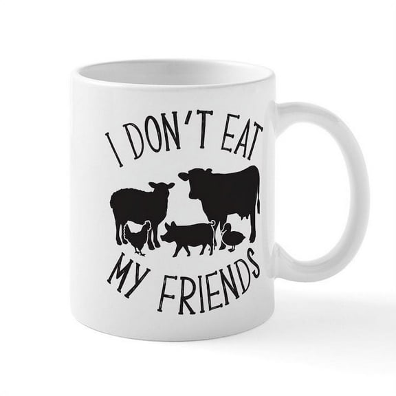 CafePress - I Don't Eat My Friends - 11 oz Ceramic Mug - Novelty Coffee Tea Cup