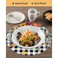 thumbnail image 3 of 13 Inch Round Placemats Set of 4, Fall Orange Green Pumpkins Non Slip Heat Insulation PP Table Mats, Thanksgiving Weeping Maple Leaf Washable Place Mats for Kitchen Dining Party Table Decor, 3 of 7
