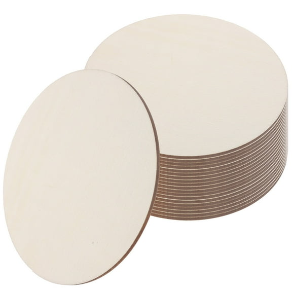 HEALEEP DIY Natural Wood Cutouts for Graffiti Beige Wood Slices Excellent Craftsmanship 20pcs