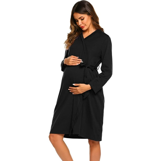 Maternity Robe 3 in 1 Labor Delivery Nursing Gown Hospital Breastfeeding  Dress Bathrobes 