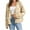Apricot, variant on Long Sleeve Women's Open Front Button Down V Neck Knitted Floral Print Sweaters Cardigan