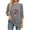Gray, variant on Ltctricy Women's Tunic Tops 3/4 Length Sleeve Crew Neck Curved Hem Christmas Printed Ribbed Knit T Shirts Casual Tee Blouses(White,X-Large)