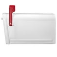 thumbnail image 2 of Architectural Mailboxes Oasis® 360™ Secure, Heavy duty, Steel Metal Post Mounted Mail Box for outside, White Large Curbside Mailbox with Magnetic Latch & Lockable Double Doors, 2 of 8