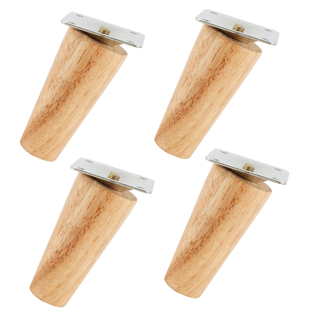 4Pcs Height 8/15/20/25cm Solid Wood Furniture Leg, Inclined Cone Sofa