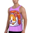 thumbnail image 2 of Wukai Corgi In Sushi Roll Print Men’s Workout Tank Top Sleeveless Muscle T shirt Gym Running Fitness Tank Top-X-Large, 2 of 7