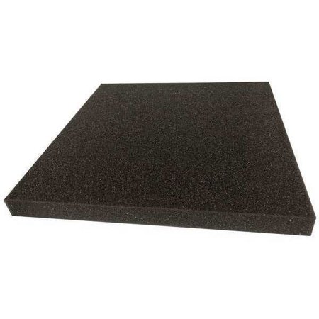 ZoroSelect Foam Sheet, Open Cell, 24 in W, 24 in L, 2 in Thick, Charcoal