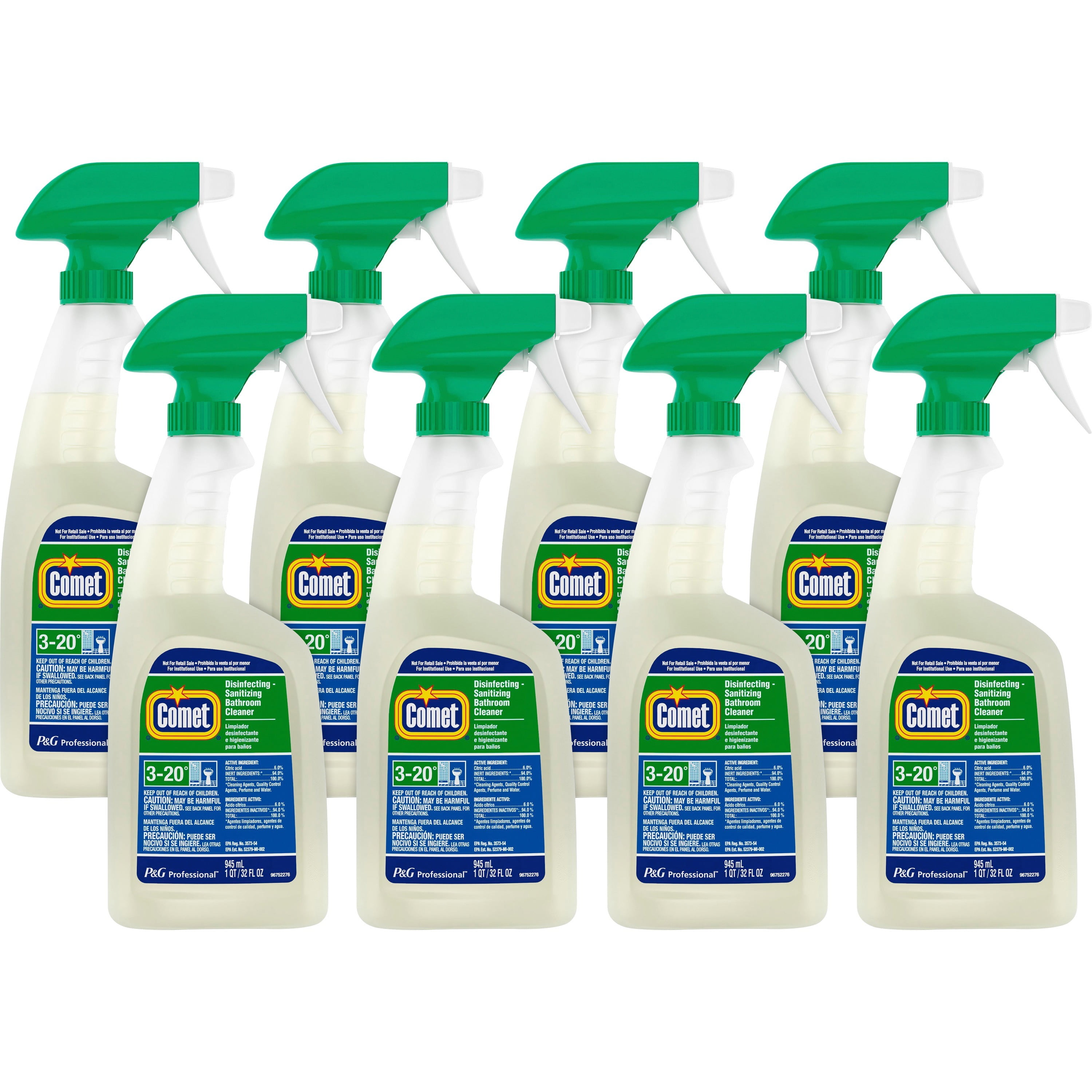 Comet, PGC22569CT, Disinfecting Bathroom Cleaner, 8 / Carton, White ...