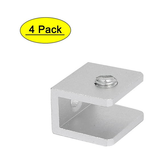 Unique Bargains 8mm Thickness Glass Shelf Rectangle Clip Clamps Bracket Support 4 Pcs