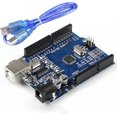 thumbnail image 1 of UNO R3 Board ATmega328P avec Câble USB (Compatible Arduino) pour Arduino, Tension d'Entrée 7-12V, 16mhz, 14 Numériques 1/0 Broches Support PWM, SRAW 2KB, Compatible avec RPi 4B/3B+/3B/2B+/Zero/Zero W, 1 of 6