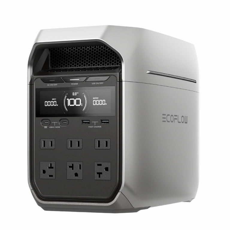 EF EcoFlow DELTA 3+, 1024Wh LFP Solar Generator, 2200W Output, 1