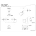 thumbnail image 3 of Kingston Brass KB248FL Royal Two-Handle Tub and Shower Faucet, Brushed Nickel, 3 of 3