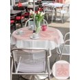 thumbnail image 5 of Outdoor Tablecloth with Umbrella Hole for Patio/Picnic/Party/Camping, Ocean Starfish Waterproof Table Cloth Round Cover Washable, Summer Coastal Cartoon Geometric Pink (Dia 54"), 5 of 9