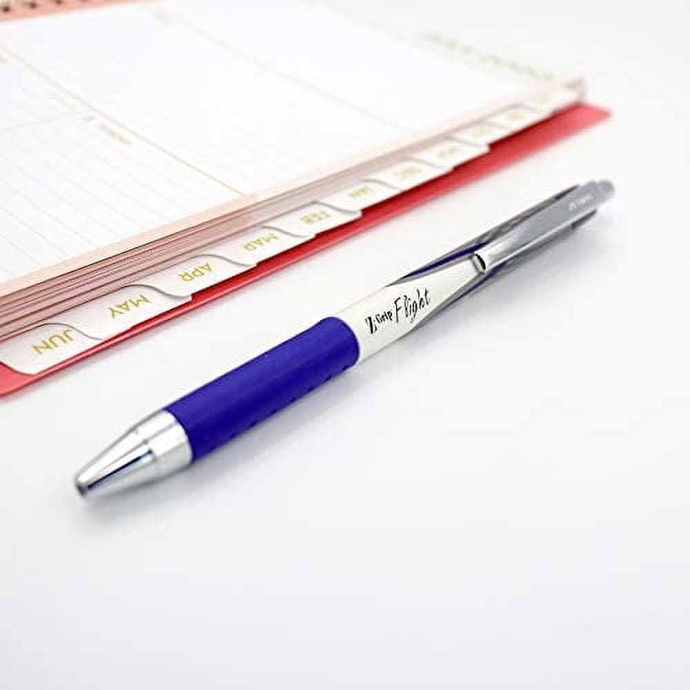 Zebra Pen Z-Grip Flight Retractable Ballpoint Pen, Bold Point, 1.2mm, Blue Ink, 12-Count