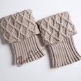 thumbnail image 1 of Calcetines cálidos para mujer Botas de lana tejidas para mujer Leggings cortos con rejilla de rombos, 1 of 6