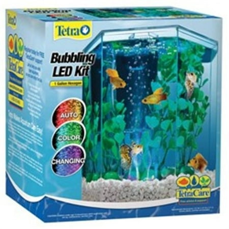 Tetra Hexagon Aquarium Kit with LED Bubbler, 1-Gallon