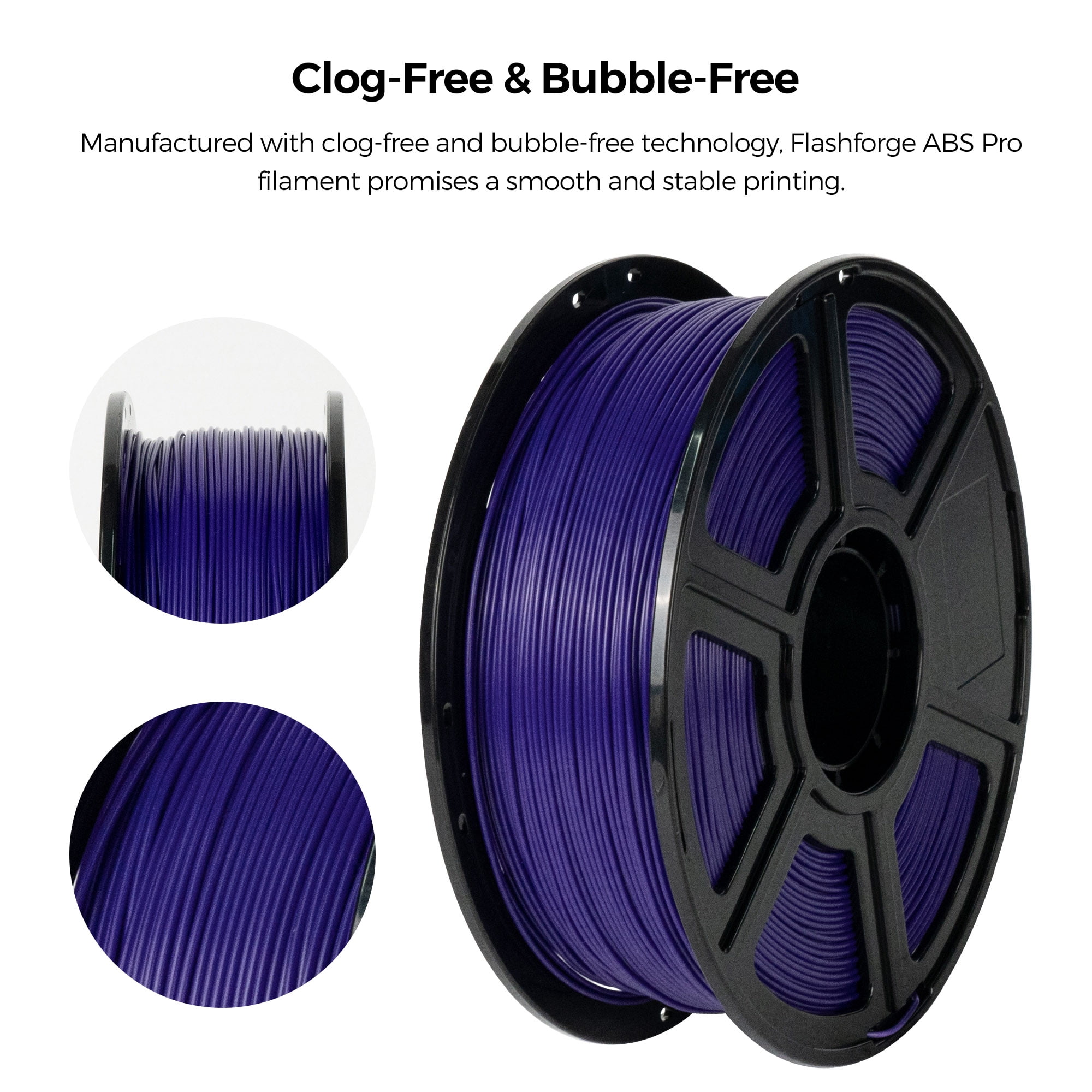 Flashforge ABS Pro Filament 1.75mm, 1KG/2.2lbs ABS Pro 3D Printer Filament,  Purple - Walmart.com