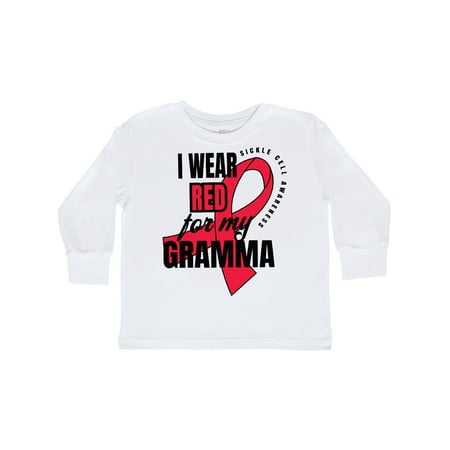 

Inktastic Sickle Cell Awareness I Wear Red For My Gramma Gift Toddler Boy or Toddler Girl Long Sleeve T-Shirt