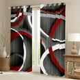 thumbnail image 2 of Manfei Vintage Geometric Stripe Black Out Curtains,Modern Abstract Art Curtains Pack of 2 (42x63 Each),Red Gray White Bedroom Curtains For Men Women,Super Cozy Room Decor, 2 of 6