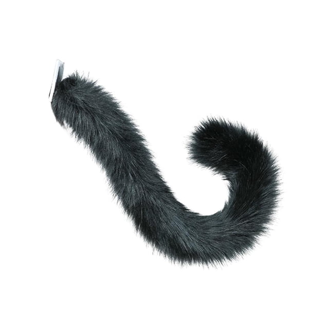 Disfraz de gato y zorro de piel sintética, cola, disfraz de fiesta de Navidad y Halloween, 80cm